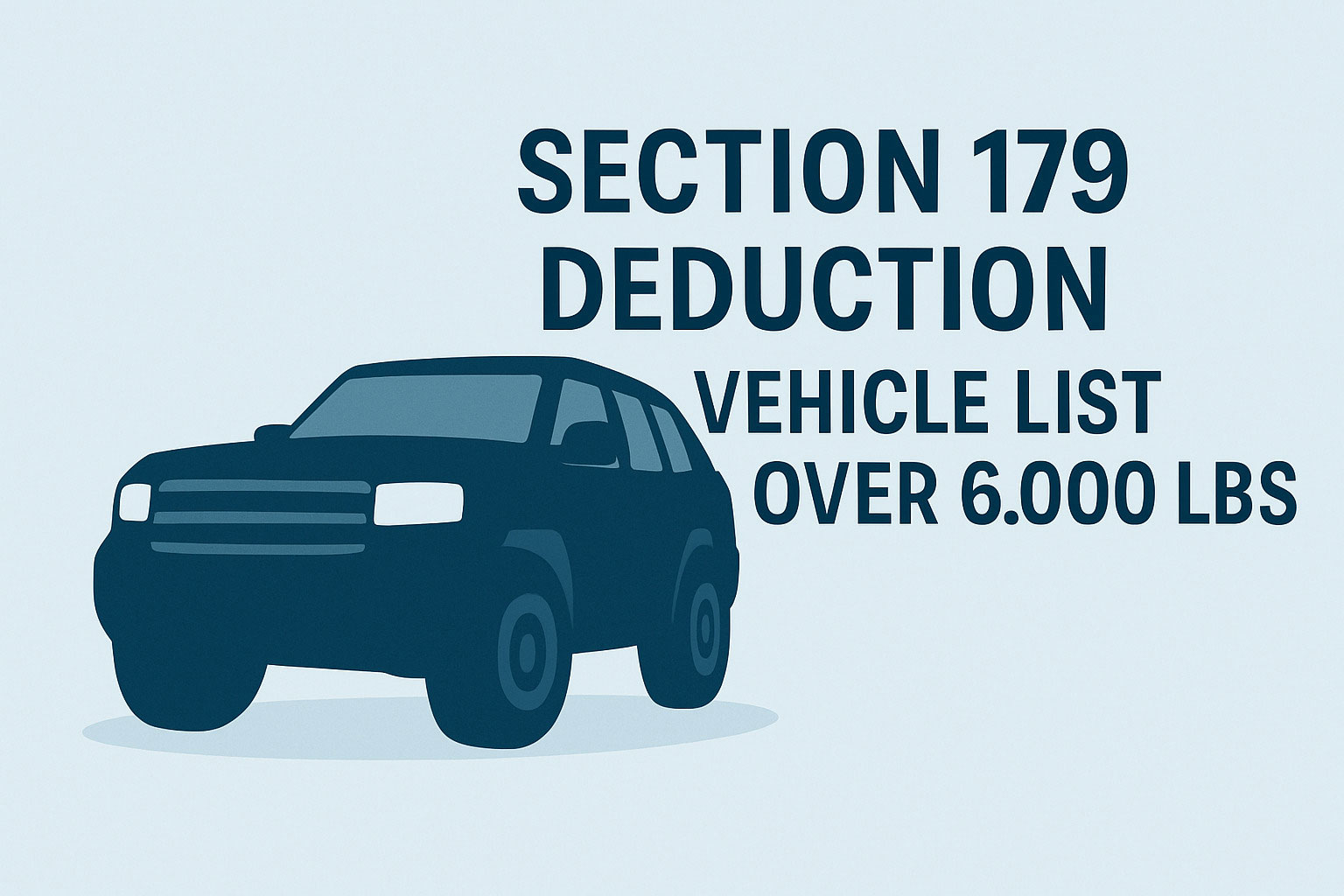SUV silhouette - Section 179 vehicle over 6,000 lbs